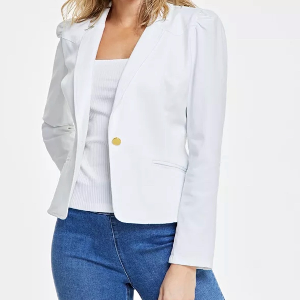 Macy's INC International Concepts White Dress Jacket - Size  Medium